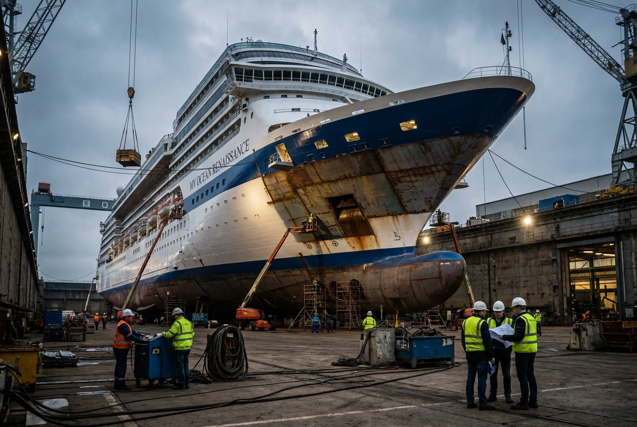 Cruise drydocks shift toward integrated repair and conversion packages