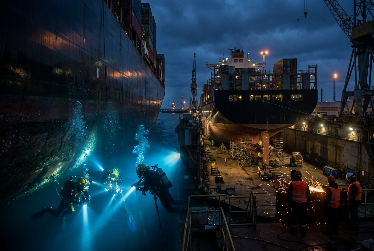 Afloat Repair or Drydock? A Practical Decision Framework for Ship Operators